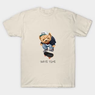 Cute bear design "Skate time" T-Shirt